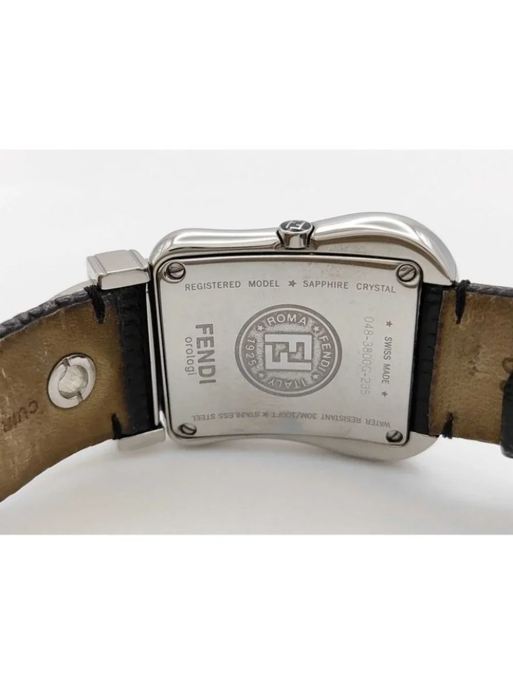 Fendi Watch Be Fendi Silver White Dial Brown Stainless Steel Leather